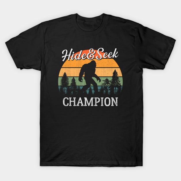 Bigfoot Hide and Seek Champion T-Shirt by AllWellia